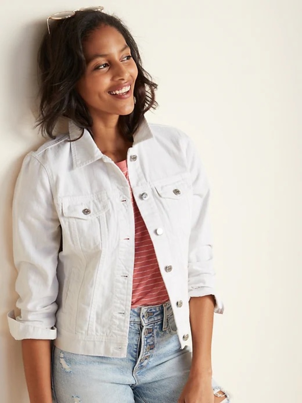 Old Navy Denim Trucker Jacket Button Front Pockets